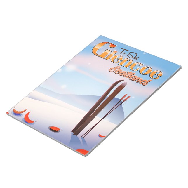 Glencoe Scotland ski poster Notepad (Angled)
