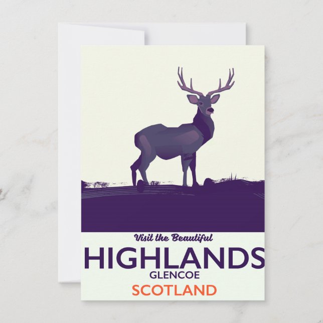 Glencoe, Scottish Highlands vacation print. Invitation (Back)