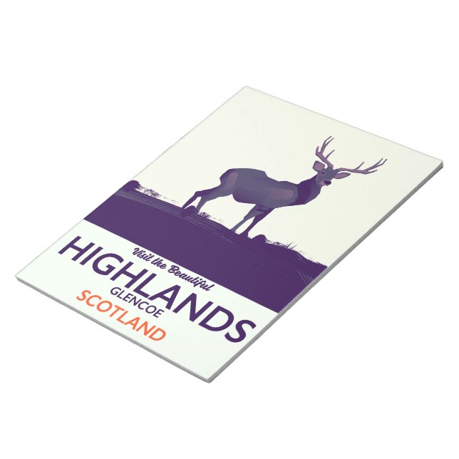 Glencoe, Scottish Highlands vacation print. Notepad (Angled)