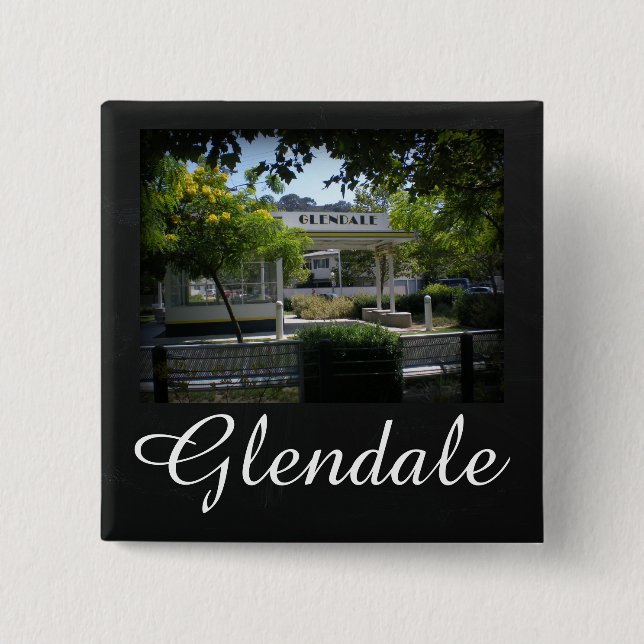 Glendale, California Adams Square Gas Station 15 Cm Square Badge (Front)