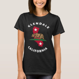 Glendale California CA Flag and Bear Badge Souveni T-Shirt