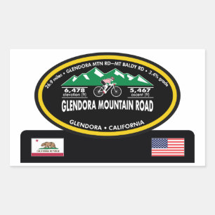 GLENDORA MOUNTAIN ROAD-GLENDORA, CA -"OVAL TROPHY" RECTANGULAR STICKER