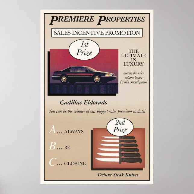 Glengarry Glen Ross Sales Poster (Front)