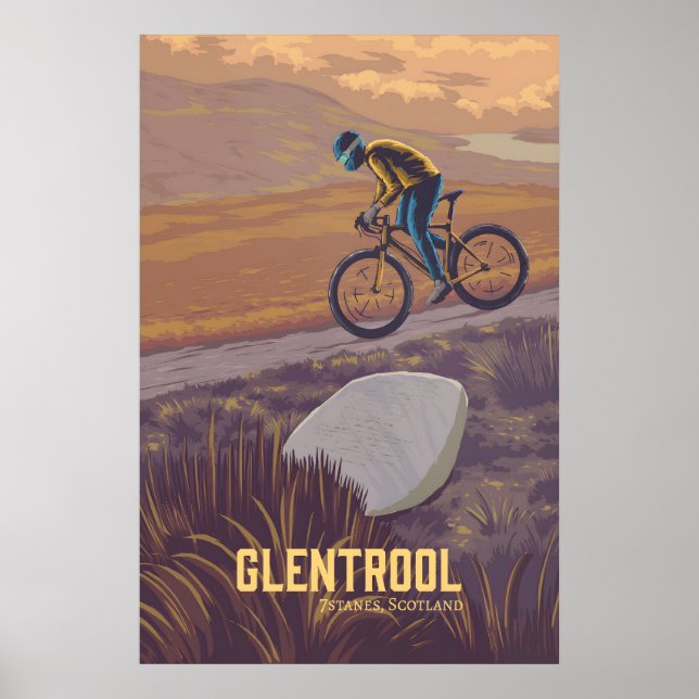 Glentrool Mountain Biking Travel Poster (Front)