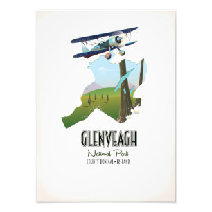 Glenveagh national park Ireland County Donegal map Photo Print