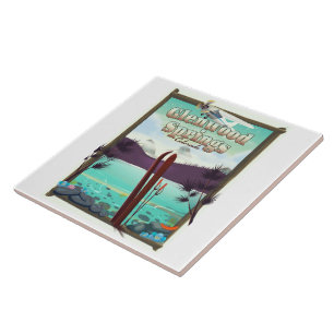 Glenwood Springs Colorado Ski poster. Ceramic Tile