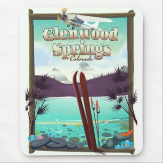Glenwood Springs Colorado Ski poster. Mouse Pad