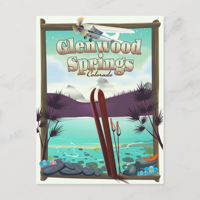 Glenwood Springs Colorado Ski poster. Postcard (Front)