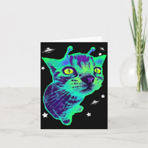 Glerp Glorp Funny Alien Cat Meme Gnarp Cat Silly A Card