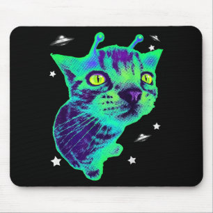 Glerp Glorp Funny Alien Cat Meme Gnarp Cat Silly A Mouse Pad