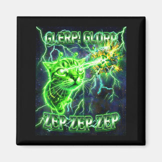 Glerp Glorp Funny Alien Gnarp Alien Cat Silly Gift Magnet