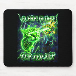 Glerp Glorp Funny Alien Gnarp Alien Cat Silly Gift Mouse Pad