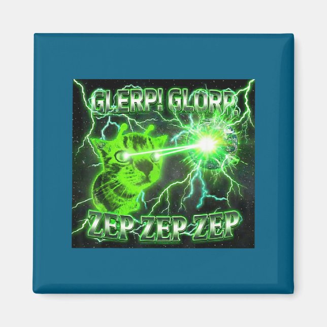 Glerp Glorp Funny Alien Gnarp Cat Silly Alien Gift Magnet (Front)