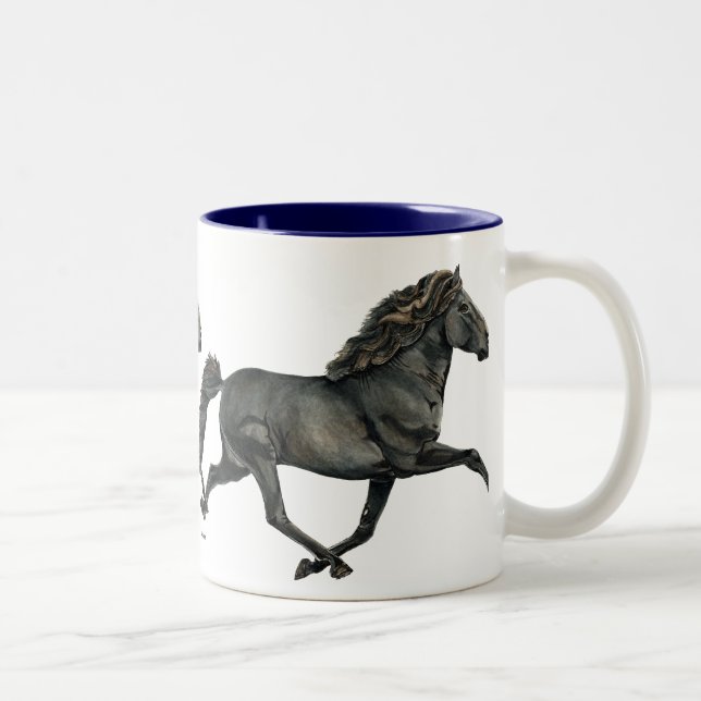 Gletta Icelandic Horse Racing Two-Tone Coffee Mug (Right)