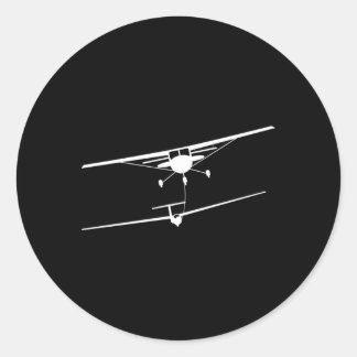 Glider Being Towed Pilot Soaring Classic Round Sticker