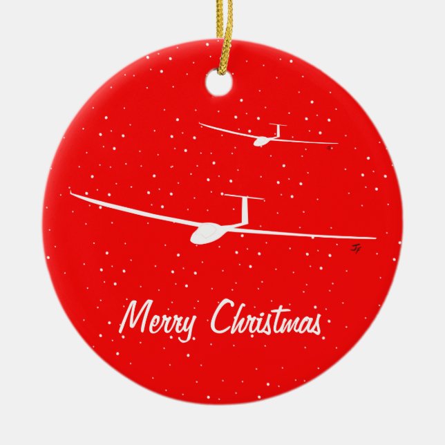 Glider Ceramic Ornament (Front)