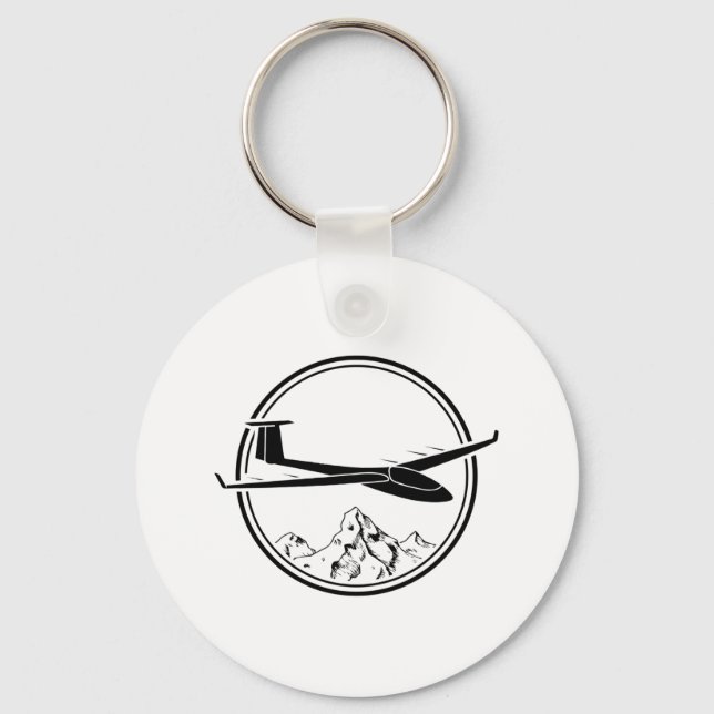 Glider Flight Pilot | Gliding Hobby Gift Ideas Key Ring (Front)