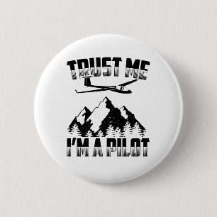 Glider Pilot   Gliding Soaring Soar Thermal Gifts 6 Cm Round Badge