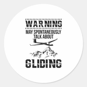 Glider Pilot Gliding Soaring Soar Thermals Gifts Classic Round Sticker