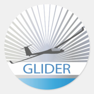 Glider Sailplane Aircraft Classic Round Sticker