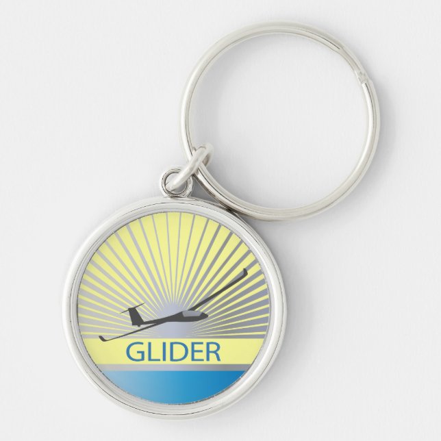 Glider Sailplane Aircraft Key Ring (Front)