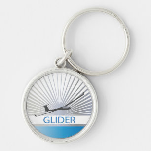 Glider Sailplane Aircraft Key Ring