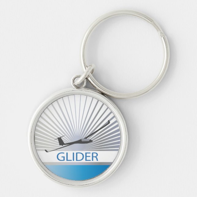 Glider Sailplane Aircraft Key Ring (Front)