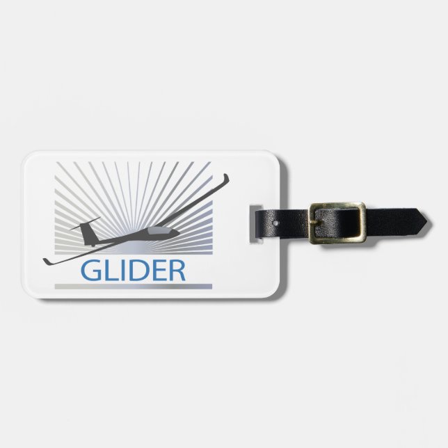 Glider Sailplane Aircraft Luggage Tag (Front Horizontal)