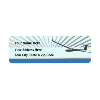 Glider Sailplane Aircraft Return Address Label