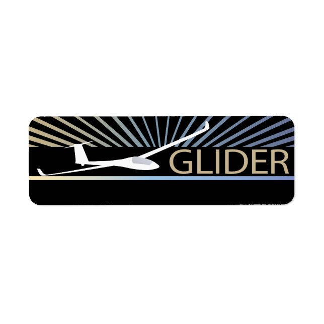 Glider Sailplane Aircraft Return Address Label (Front)