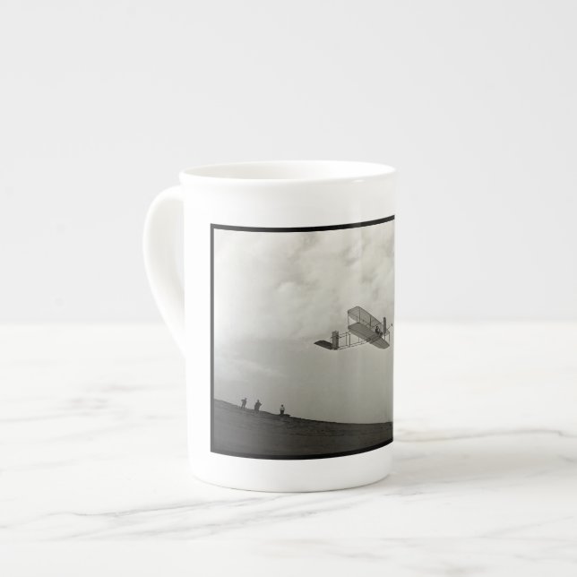 Glider Test Flight Aviation Wright Brothers Bone China Mug (Front Left)