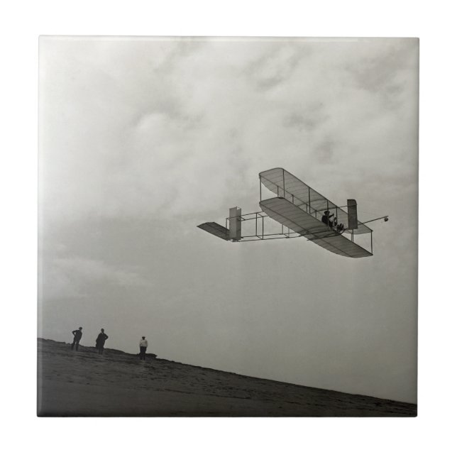 Glider Test Flight Aviation Wright Brothers Ceramic Tile (Front)