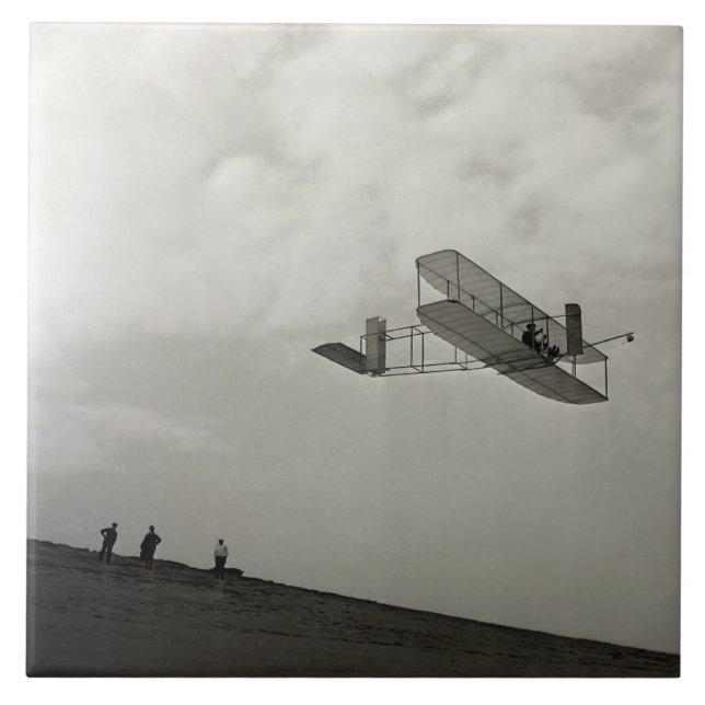 Glider Test Flight Aviation Wright Brothers Ceramic Tile (Front)