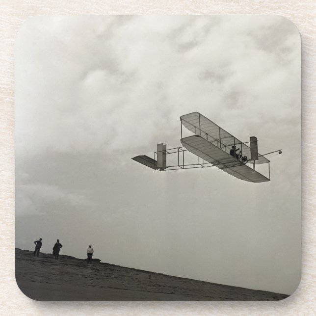 Glider Test Flight Aviation Wright Brothers Coaster (Front)