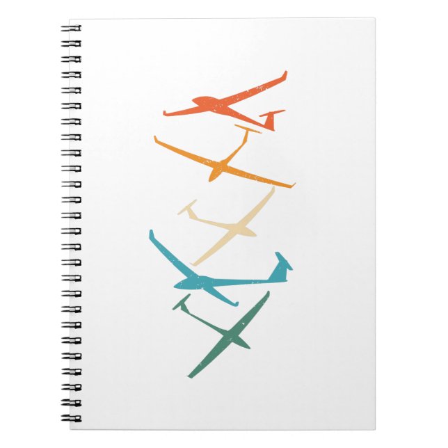 Gliders | Glider Pilot Thermals Soaring Soar Gifts Notebook (Front)