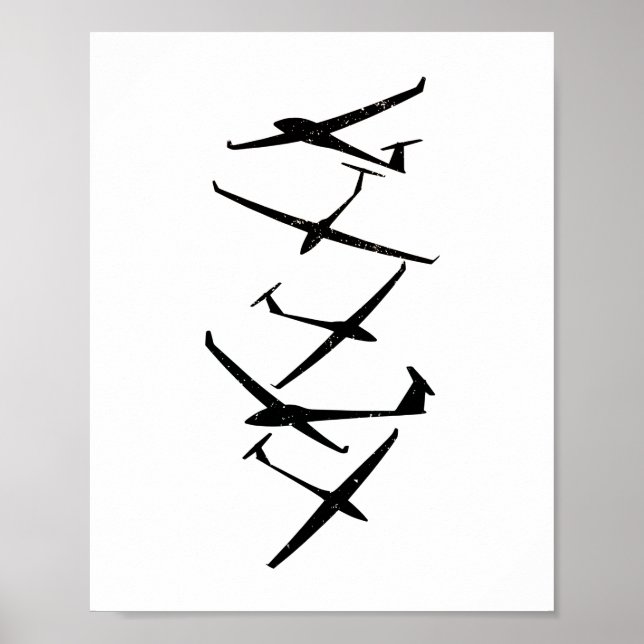 Gliders | Glider Pilot Thermals Soaring Soar Gifts Poster (Front)
