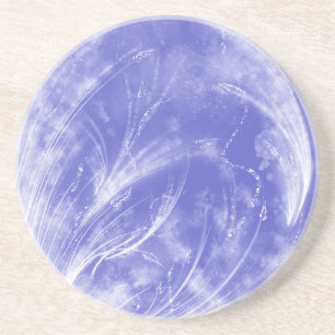 Gliding Angels Abstract Floral Blue  Coaster