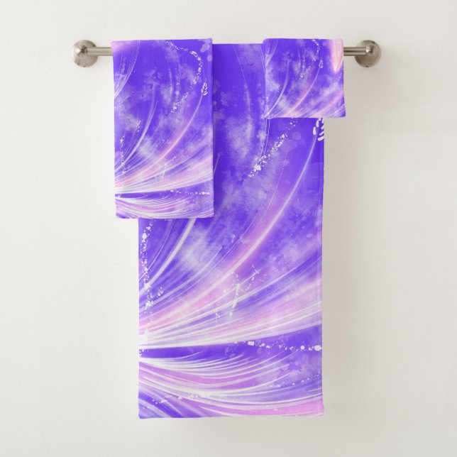 Gliding Angels – Purple Haze Bath Towel Set (Insitu)