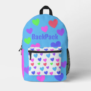 Gliding Hearts - Blue Personalised Laptop Backpack