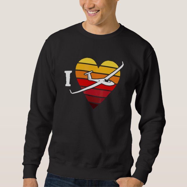 Gliding Love Glider Flies I Love Sailing Flies 3 Sweatshirt (Front)