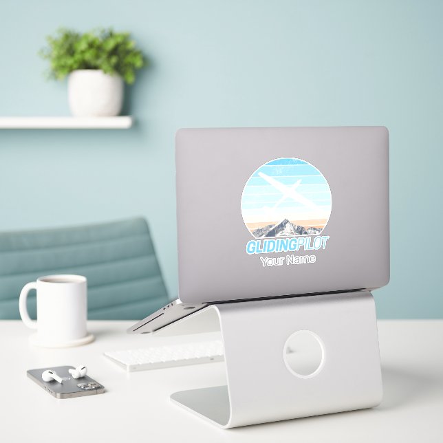Gliding Pilot Vintage Aviator Sunset Aeroplane (Laptop On Desk)
