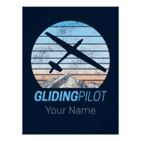 Gliding Pilot Vintage Aviator Sunset Aeroplane