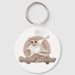 Gliding Sugar Glider Cartoon Art Key Ring
