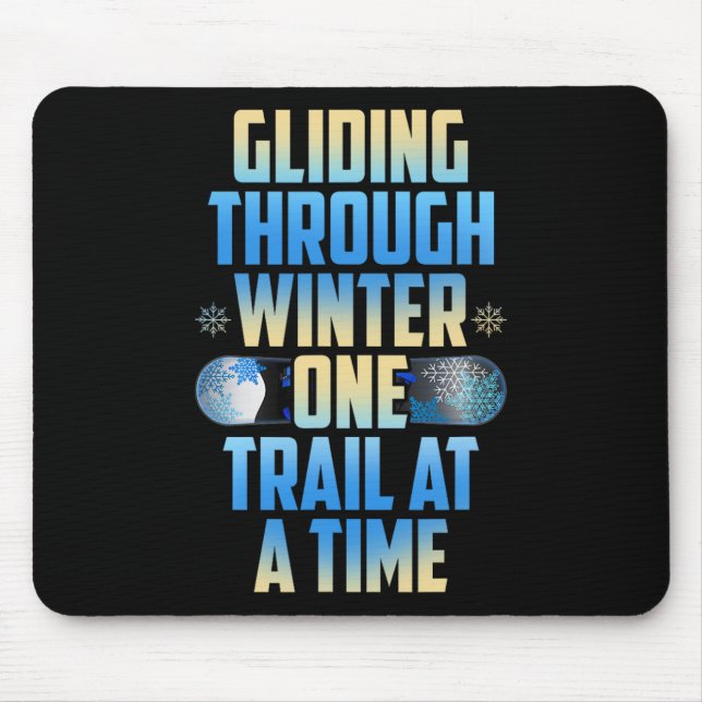 Gliding Through Winter One Trail At A Time  Mouse Pad (Front)