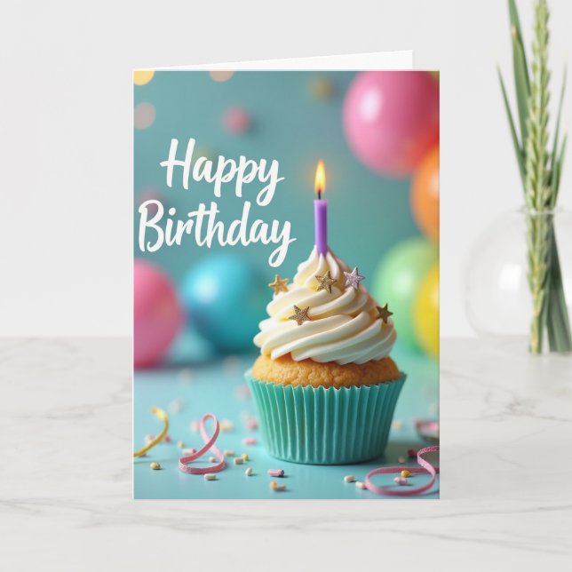 Glimmer Star Birthday Card (Front)