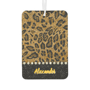 Glimmering animal print with sparkling accents car air freshener