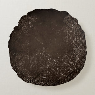Glimmering Bronze Grunge Gorgeous Brown Damask Round Cushion
