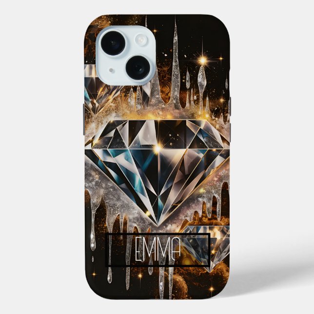 GLIMMERING DIAMOND PHONE CASE PERSONALIZED NAME (Back)