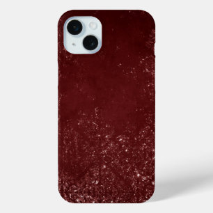 Glimmering Henna Grunge   Dark Blood Red Damask iPhone 15 Mini Case
