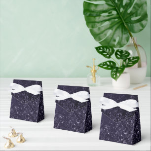 Glimmering Indigo Grunge   Midnight Purple Damask Favour Box